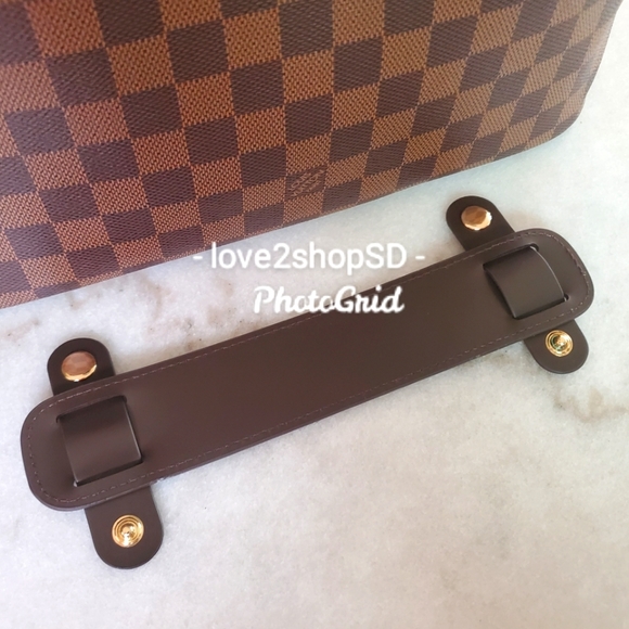 Dark brown leather shoulder pad for LV Neverfull Damier Ebene Leather Straps - Picture 2 of 6